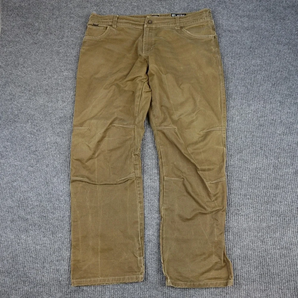 Kuhl Rydr Pants Mens 40x32 Brown Canvas Vintage Patina Dye Workwear Outdoor - Picture 1 of 9
